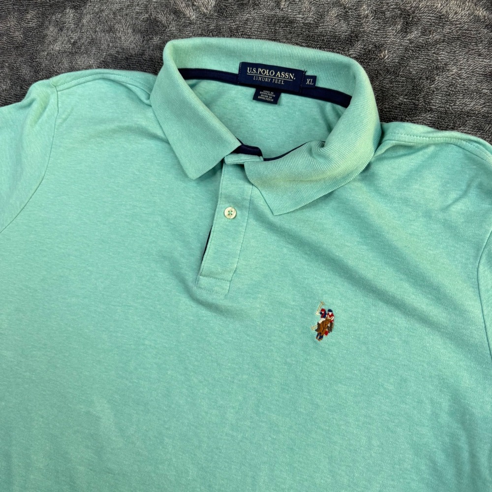 U.S. Polo Assn. Polo Shirt Mens XL Green Luxury Feel Short Sleeve Logo